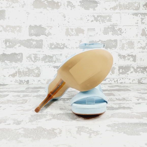 NEW Sam Edelman Jade Blue Suede Ankle Strap Sandal Heels C784 - Picture 8 of 11